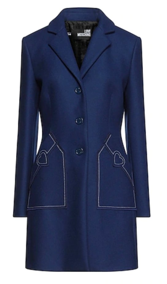 Love Moschino Blue Wool Jackets & Coat - Fizigo