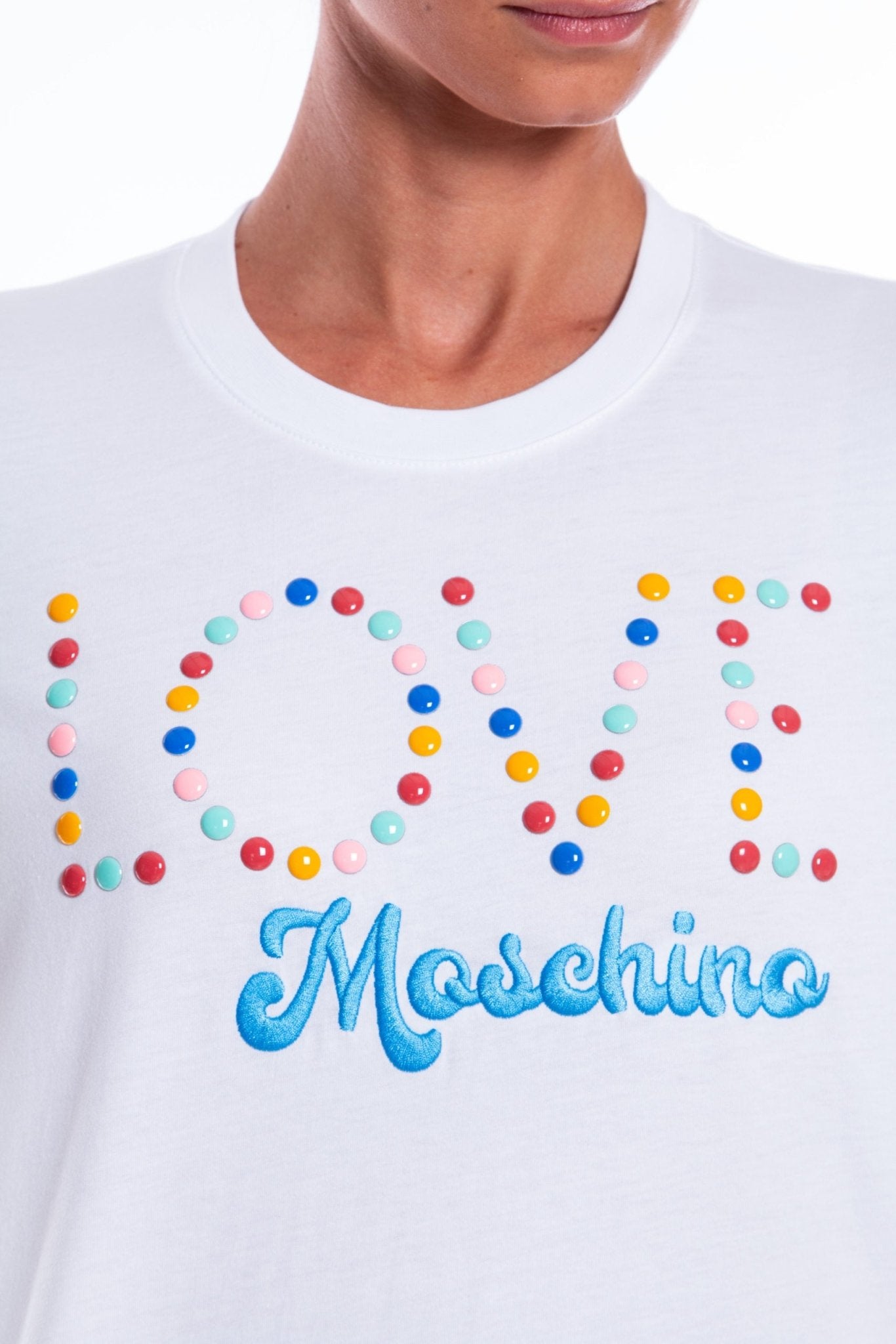 Love Moschino White Cotton Tops & T-Shirt - Fizigo