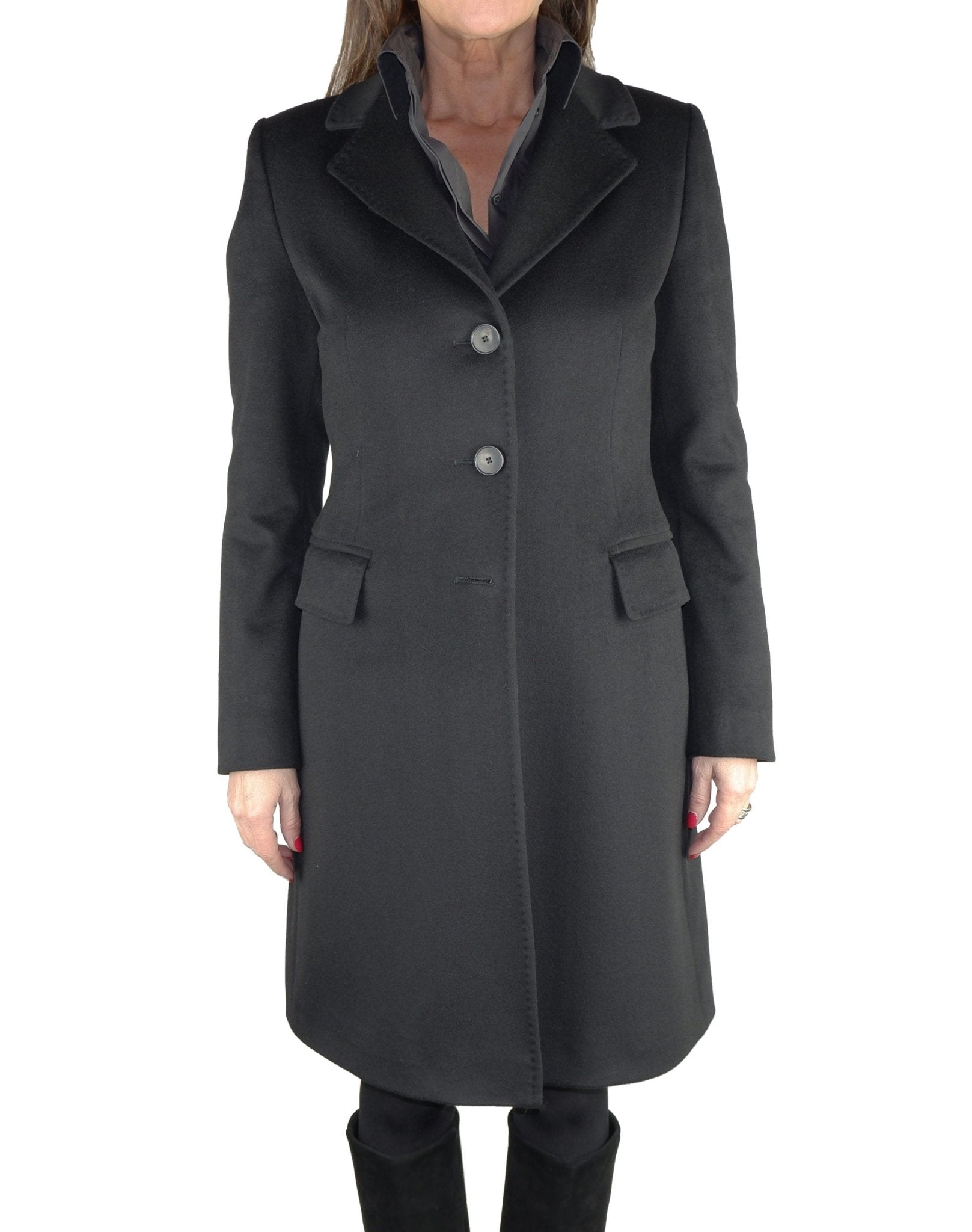 Made in Italy Black Wool Jackets & Coat - Fizigo