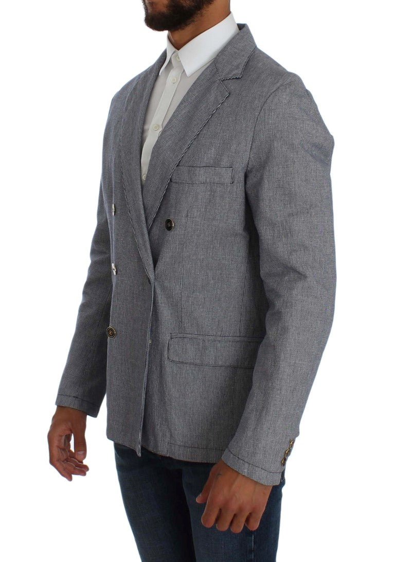 Master Coat Blue Double Breasted Regular Fit Blazer - Fizigo