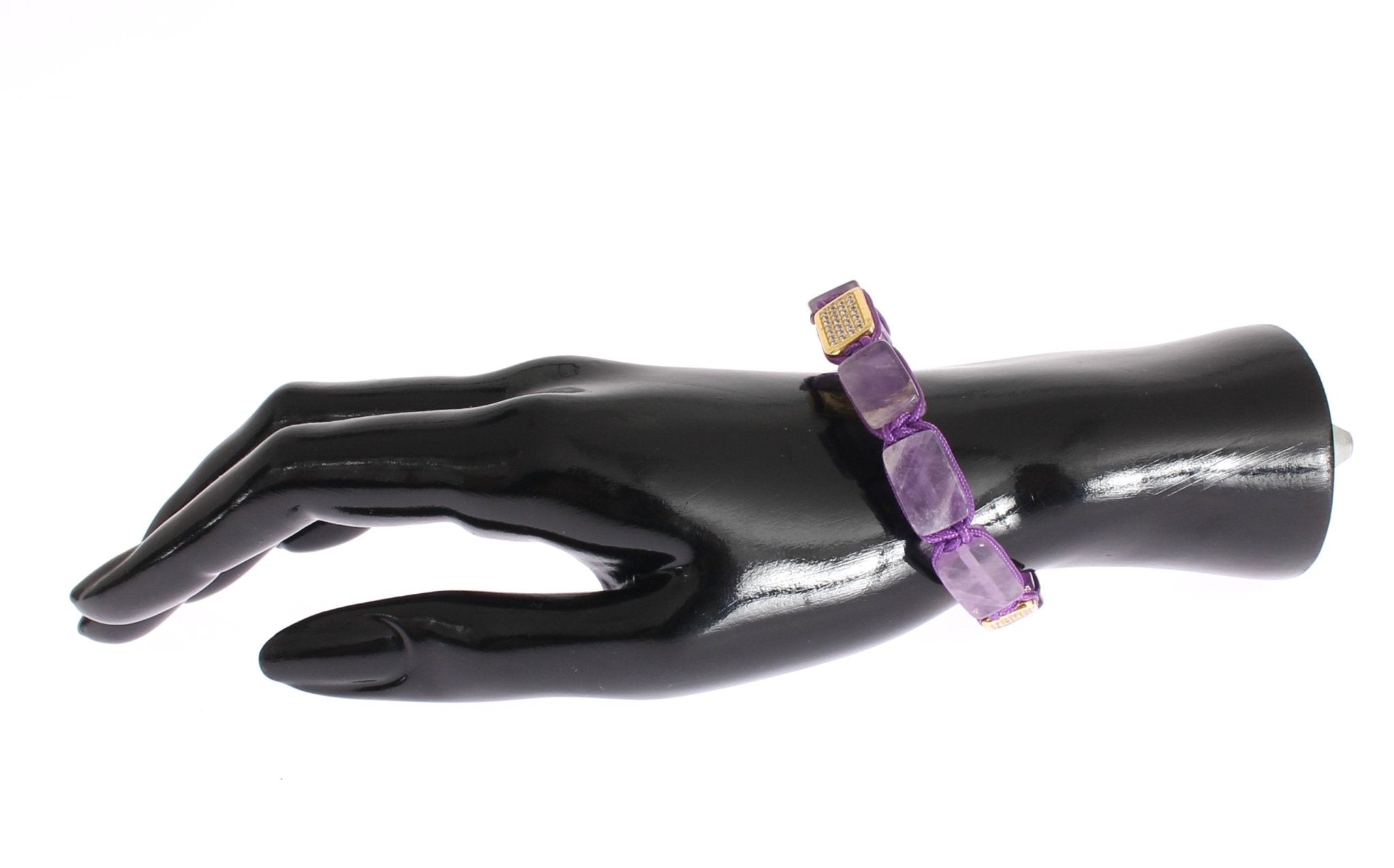 Nialaya CZ Amethyst 18K Gold 925 Bracelet - Fizigo