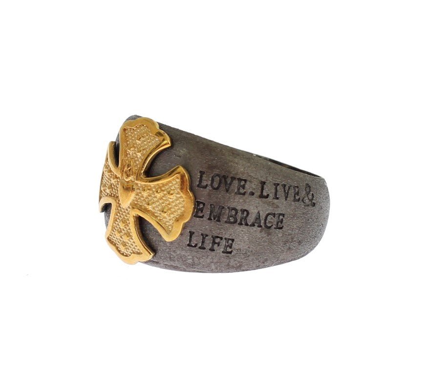 Nialaya Gold Crest 925 Sterling Silver Ring - Fizigo