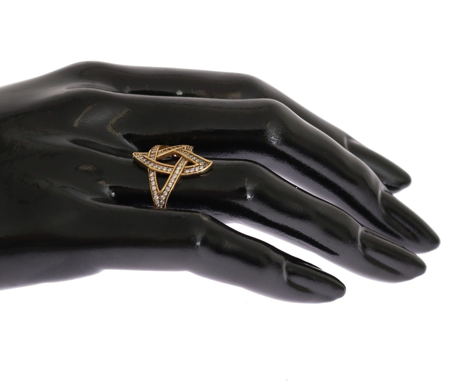 Nialaya Gold Star Clear CZ Gold 925 Silver Ring - Fizigo