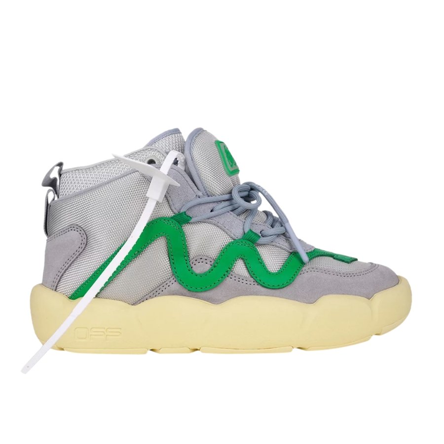 Off-White Gray Polyester Sneaker - Fizigo