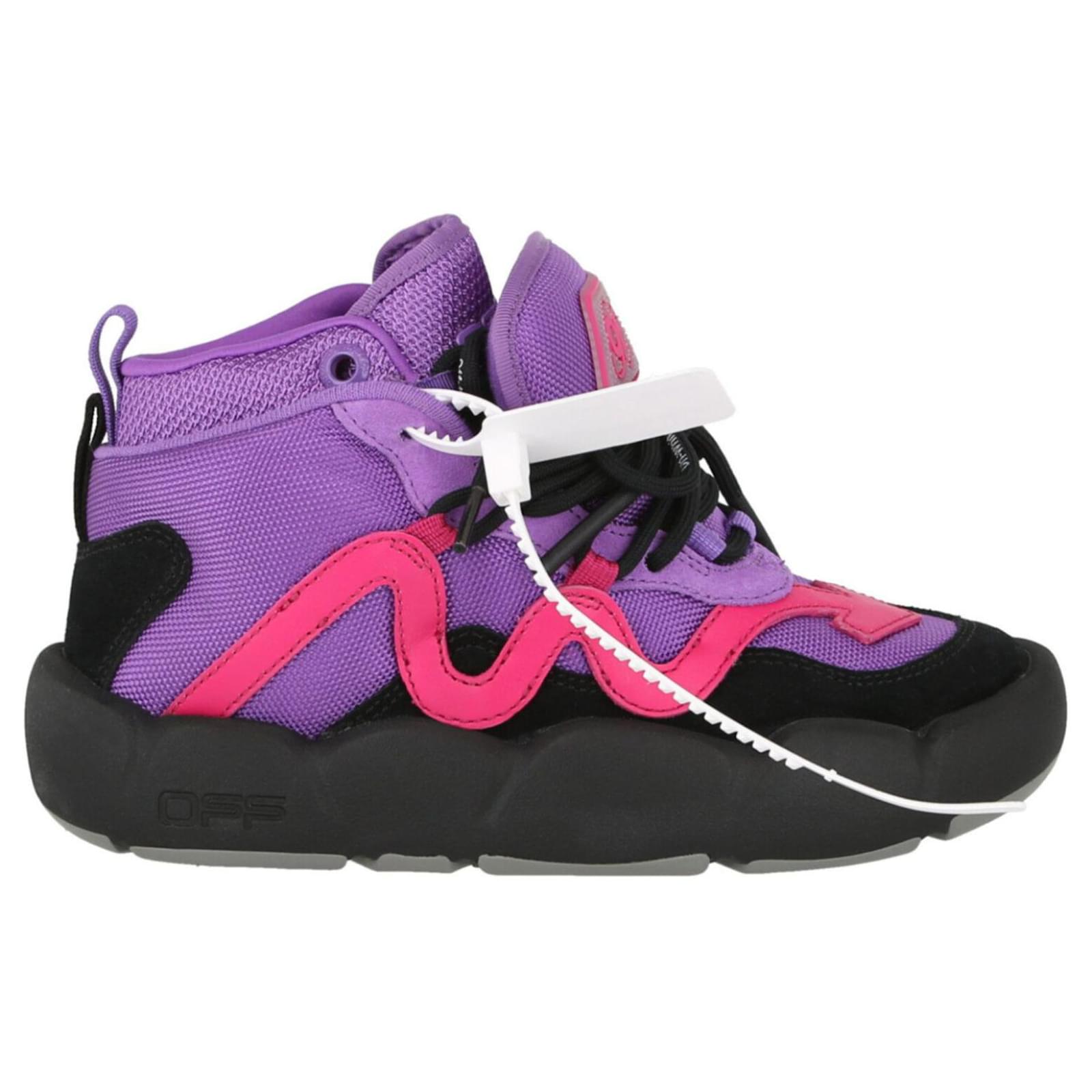 Off-White Purple Polyester Sneaker - Fizigo