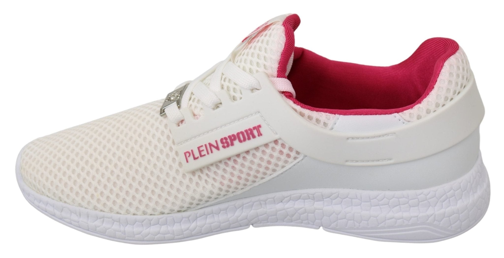 Philipp Plein White Pink Polyester Becky Sneakers Shoes - Fizigo