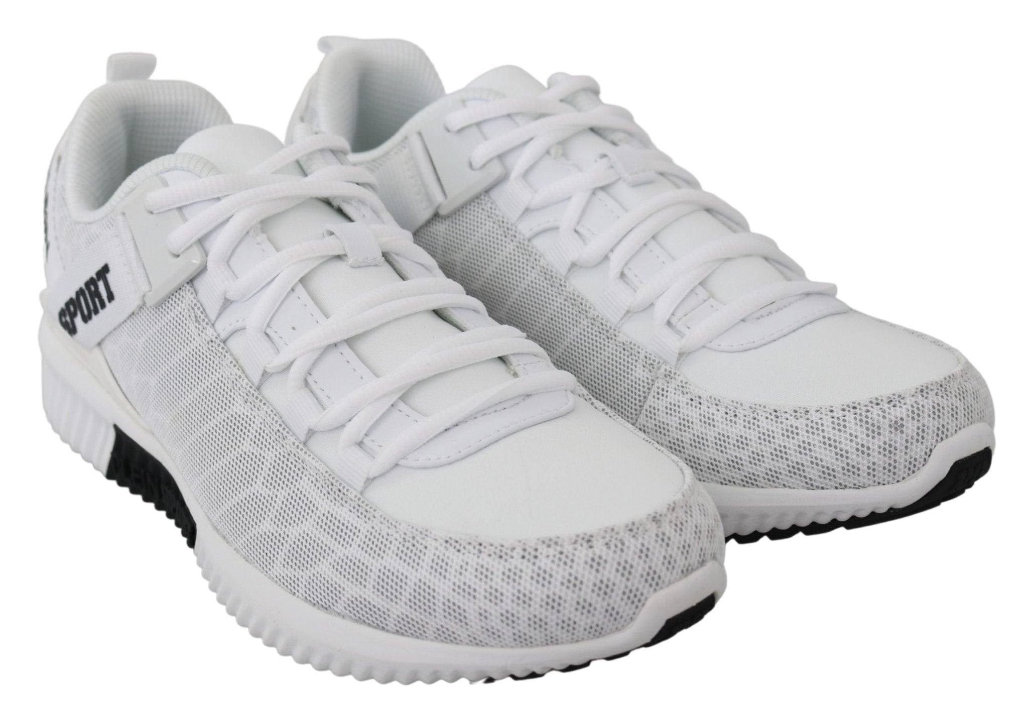 Plein Sport White Polyester Adrian Sneakers Shoes - Fizigo