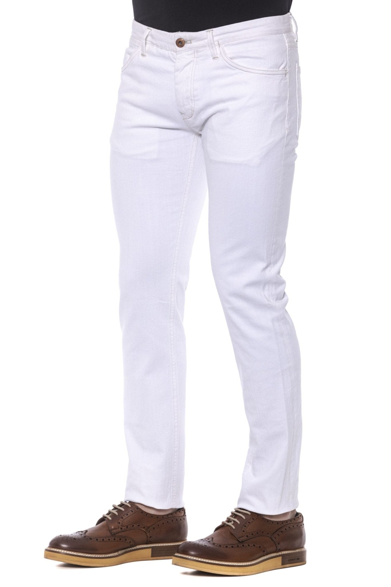 PT Torino White Cotton Jeans & Pant - Fizigo