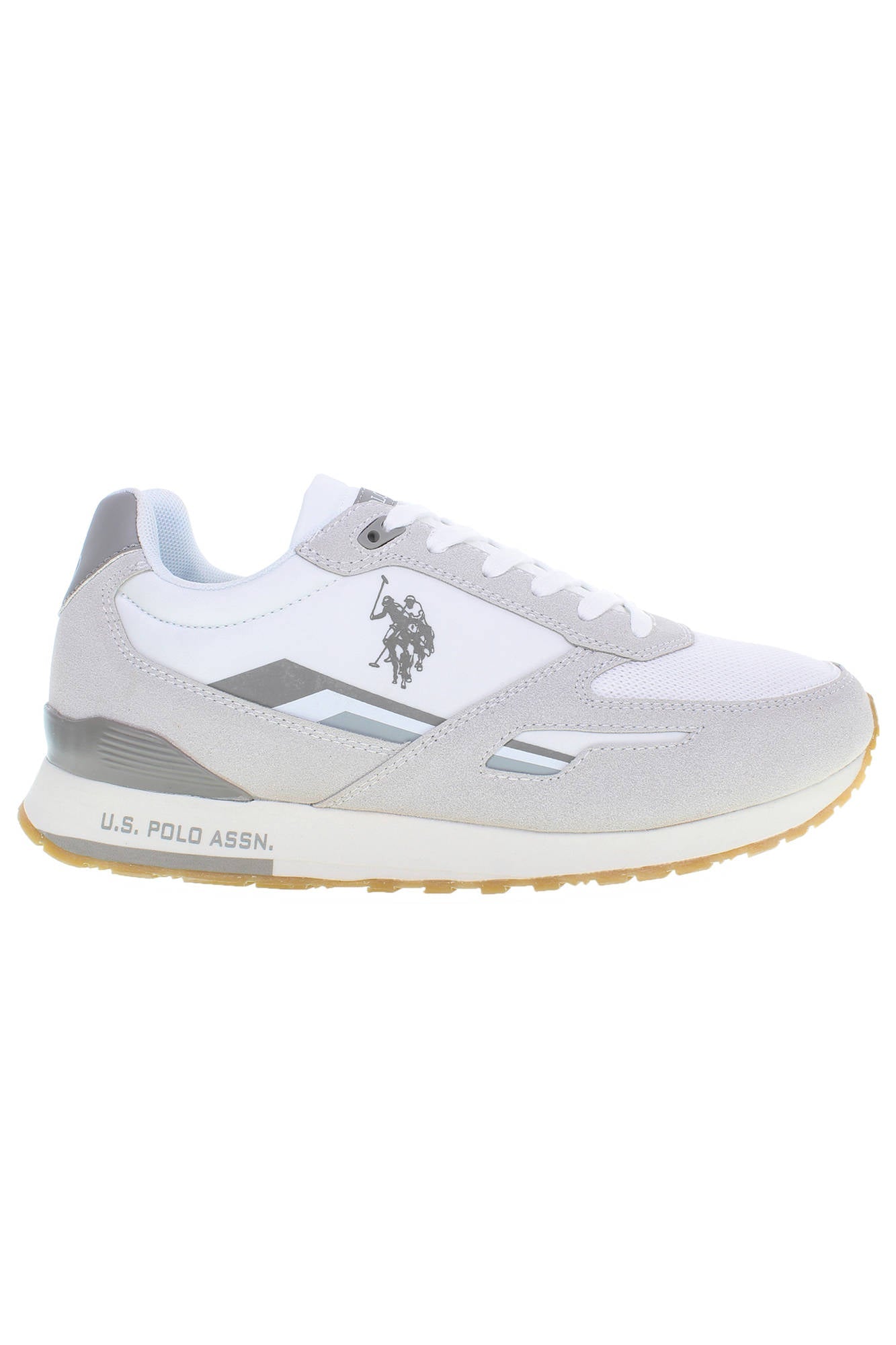 U.S. POLO ASSN. White Polyester Sneaker - Fizigo