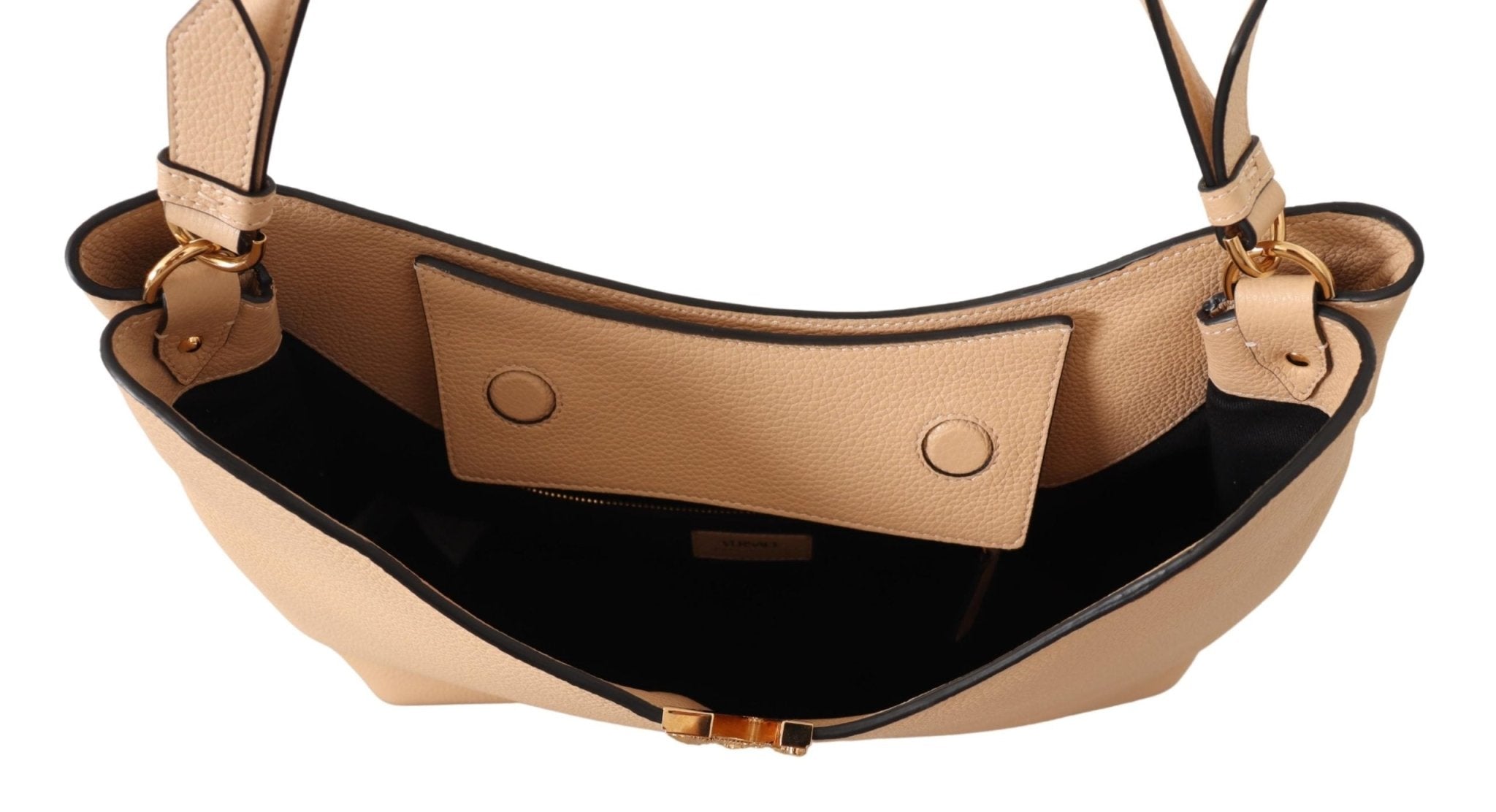 Versace Nude Calf Leather Hobo Shoulder & Handbag - Fizigo